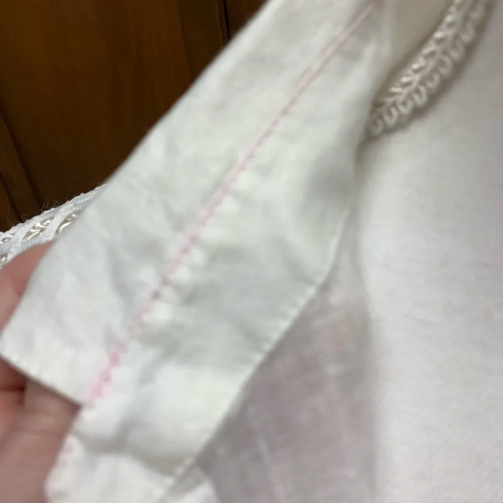 FOR CYNTHIA linen cotton blend swim coverup tunic top med 21 in pit#springbreak - Picture 8 of 8